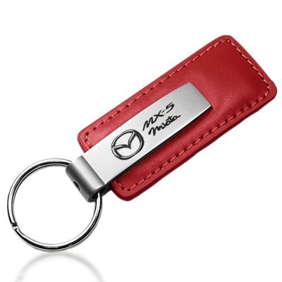 Mazda Miata MX-5 Red Leather Car Key Chain, Official Licensed by Au-Tomotive Gold, Inc.