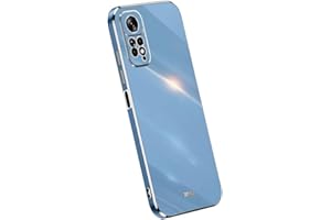 RankOne Funda para Teléfono es Adecuada para Redmi Note 11 / Note 11S (4G) (6.43" Inches), Carcasa para Teléfono Móvil de Silicona con Marco de Galvanoplastia - Azul Marino