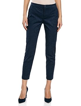 oodji Collection Donna Pantaloni Stretti in Jacquard