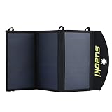 Suaoki - 20W Cargador Panel Solar Placa Solar Plegable (Doble Puertos USB para Moviles, Tablets y Otros Dispositivos Digitales)