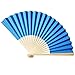 Produktbild REALIKE Damen Handfächer Einfarbig Chinesischer Stoff Fächer Bambusgriff Wandfächer Hochzeit Party Tanzen Fasching Blüten Japanischer Faltfächer Dekoration Geschenk Tanzabend Kostüm Maske Karnevals