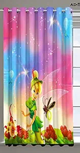 Riftree Polyester Favourite Character Digital Print Window Curtain for Kids Room and Living Room (Green, Blue, Pink, 4 x 5 feet)