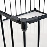 Metall Türschutzgitter Kaminschutz Absperrgitter Laufstall 1 Tür + 5 Seitenelemente + 2er Set Wandhalterung faltbar klappbar - 5