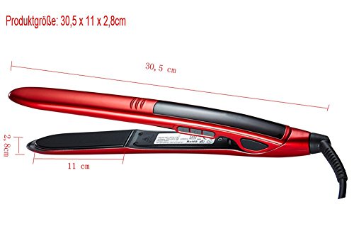 LadyHelena® Profi Keramik Haarglätter  Anti Frizz Glätteisen Lockenstab 2 in 1,Auto-Abschaltung LCD EU Stecker (mit Hochwertiger Keramikbeschichtung) - 6