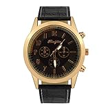 IG Invictus Mode Leder Herren Quarz Uhr Herrenuhr Luxus Casual Uhr RUIJIU Herrengürteluhr ZYBFLS 18 Black Belt und Schwarze Scheibe Männer Uhr