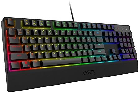 VAVA Mechanical Keyboard With Blue Switches, 16.8 Million RGB Backlit 104-key Anti-Ghost Gaming Keyboard (Renewed)