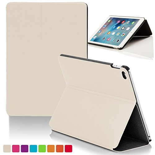 Forefront Cases® Neue Leder Hülle / Tasche / Case / Cover für Apple iPad Air 2 / 2nd Generation (Oktober 2014) - Rundum-Geräteschutz und intelligente Auto-Sleep-Wake-Funktion mit 3-JAHRES-GARANTIE VON FOREFRONT CASES
