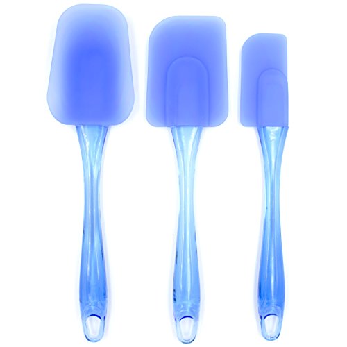 DiningZone "dreiteiliges Teigschaber Set" - Die flexiblen Küchenspachtel in blau aus umweltfreundlichem Silikon