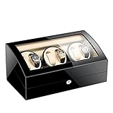 L.HPT® Automatische Holz Uhr Wickler Display Box 6 + 7 Speicher, Uhrenbeweger Box Für Männer, Damen Schmuck Box/Watch Box,D
