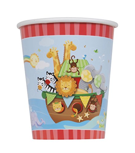 Pappbecher mit Arche Noah als Motiv, 266 ml, für Babypartys, 8 Stück