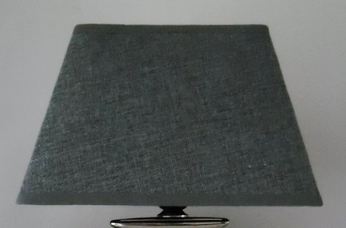 Lampenschirm quadratisch 25 cm x 25 cm grau Leinenstruktur