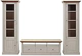 wohnwand 3 teilig in Dänemark produziert Steens Monaco Wohnwand, 3 teilig, 352 x 190 x 56 cm (B/H/T), Kiefer massiv, weiß provence