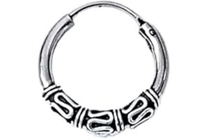 NKlaus Orecchino singolo in argento 925 Celtic CREOLE Gothic Celtic Bali SINGOLO 16mm 5042