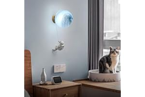 WJLL Lampada da Parete a LED Lampada a Muro per Bambini Plafoniere Design Astronauta Luce Tricolore Luce Notturna Applique da Parete per Camera dei Bambini Lampada da Comodino Camera da Letto,C