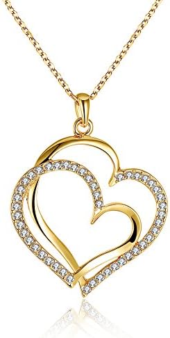 N584 Wholesale Nickle Free Antiallergic 18K Real Gold Love Heart Shape Pendant Necklace for Women