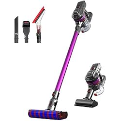 Dibea Aspirateur balais sans fil 17000Pa Aspiration Puissante 2 en 1 2200mAh Batterie 30 min Rechargeable sans Sac, Léger Voiture Sol dur Poils d'animaux, E19Pro Violet