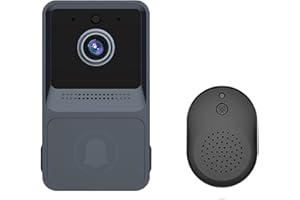 Frunimall Türklingel mit Kamera,Video Türklingel mit Cloud-Speicher, Funkklingel mit Nachtsicht,WLAN Klingel Haustür, Personenerkennung mit AI,Wiederaufladbare Batterien(Grau)