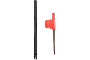 URPIZY 6 mm SCLCR06 Drehmaschinen-Drehwerkzeug, Bohrstange, Halter + T8-Schraubenschlüssel, Drehmaschine, Zubehör
