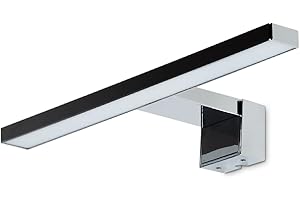 ‎KWAZAR LUMINAIRE Kwazar Luminaire LED Spiegelleuchte 3in1 Badezimmer 5W 450LM 30cm Neutralweiß 4000K IP44 230V Wandleuchte Spiegellampe, Badezimmerschrank Spiegelleuchten Elena Silber