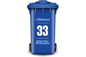 HAPPY QOUKKA Happy Quokka Pack of 2 White Wheelie Bin Stickers Number, 17cm, Waterproof and Weatherproof, Bin Numbers for Wheelie Bins, Sticky Numbers and Self Adhesive Numbers for Wheelie Bins (No. 3)