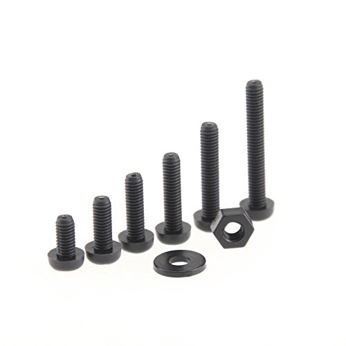 SZHKM350PCS Nylon Screws M3 Plastic Screws and Nuts Nylon Washers Hex Nylon Screws Black Motherboard Screws Assortment Kit DIY Electrical Circuit Board Mounting Hardware Kit Box