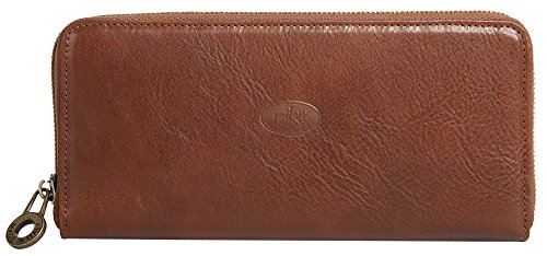 Preisvergleich Produktbild Piké Geldbörse Echt Leder braun Damen - 019045