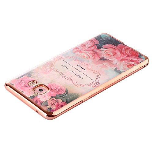 Galaxy A5 2017 Silikon Handy Hülle,Leeook Elegant Retro Floral Schön Vogel Rosa Blume Crystal Soft Clear Case Electroplate Plating Rose Gold Frame Scratch-Resistant Bumper Soft Rückseite Cover Tasche Ultradünne Galvanisiergeräte Weicher Gel TPU Tasche Schutzhülle Hülle Tasche für Samsung Galaxy A5 2017 + 1 x Schwarz Eingabestift-Bird Pink Flower - 3