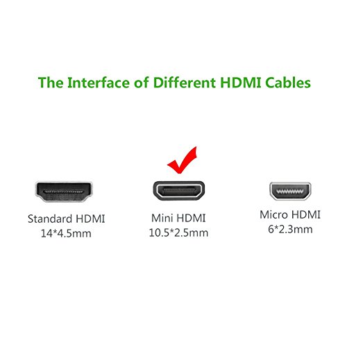 Ugreen 10195  1  m HDMI Mini-HDMI Noir C  ble HDMI       Cables HDMI  1  m  HDMI Type A  Standard   HDMI Type C  Mini   3D  10 2  Gbit s  Noir 