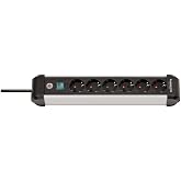 Brennenstuhl Premium-Alu-Line regleta enchufes de 6 tomas / regleta de aluminio de alta calidad (enchufe m&uacute;ltiple con interru