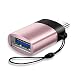 Produktbild FOONEE USB-C-zu-USB-3.0-OTG-Adapter, Aluminium-USB-C-Konverter mit Streifen für MacBook Pro 2018/2017, MacBook Air 2018, Pixel 3, Dell XPS und Weitere Typ-C-Geräte - Schwarz