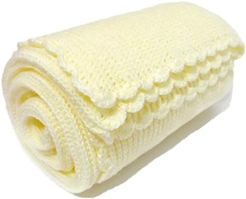 The Knit Wit - Handmade Soft Knitted Cellular Baby Blanket - Extra Large Cream
