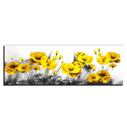 Wwjwf Pintura De Lienzo Impresa Modular Cuadro De Pared Abstracto Flor Amarilla Póster Cuadros De Pared Para Sala De Estar Carteles E Impresiones Art 40X120 Cm Sin Marco