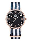Sailor Damen Uhr Classic Analog Quarz mit Nylon Armband Bay blau-weiß SL101-2024-40s, Farbe Ziffernblatt:weiß, Durchmesser:40mm
