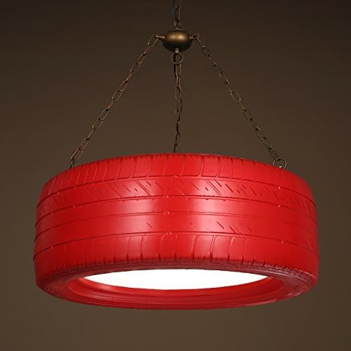 Pendant lamp Chandelier retro color tires home Chandelier restaurant Cafe Bar Lounge Creative Studio personalized living room chandeliers ,60*30cm, red