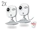 Produktbild 2er Pack Set WiFi Überwachungskamera EZVIZ C2mini Nachtsichtmodus Infrarotbeleuchtung LED HD 720p MicroSD Bewegungserkennung Cloud WLAN kabellos Sicherheitskamera Tag Nacht Internetkamera drahtlos