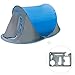 Produktbild Dunlop Wurfzelt für 1 Person, Pop-Up Zelt in Blau mit Moskitonetz, Einmannzelt für Festival, Campen und Urlaub Maße: 120 x 220 x 90 (BxLxH), inkl. Oramics Multitool Werkzeug (Blau)
