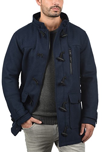 Redefined Rebel Mozart Herren Winter Mantel Dufflecoat Wollmantel Lange Winterjacke mit Stehkragen, Größe:XXL, Farbe:Navy