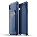 Produktbild Mujjo Full Leather Wallet case für iPhone XS, X [Leder-hülle mit Kartenfach] Echtes Leder mit natürlichem Alterungsprozess, Fächer für 2-3 Karten (Blau)