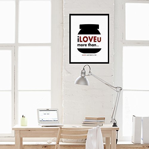 Walplus 29 x 92 cm Wand Aufkleber Abnehmbar Rahmen "Nutella" Zitat Wandbild Kunst Abziehbilder Vinyl Home Dekoration DIY Living Schlafzimmer Décor Tapete Kinder Zimmer Geschenk, Schwarz/Weiß
