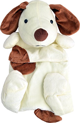 Super Cute Plush Fleece Novelty Patch Hound Dog 0.8L Kids Hot Water Bottle