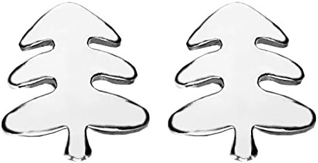 Mya Art Small Womens Girls Christmas Stud Earrings Rhodium-Plated 925 Sterling Silver Christmas Tree Bauble My Iohr/26B