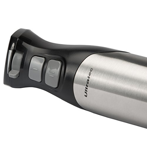 Ultratec 3-in-1 Stabmixer mit Zubehör-Set / Zerkleinerer, Pürierstab und Rührbesen / inklusive Zubehör / Edelstahl & Schwarz / 600 Watt / 16.500 U/min. - 5