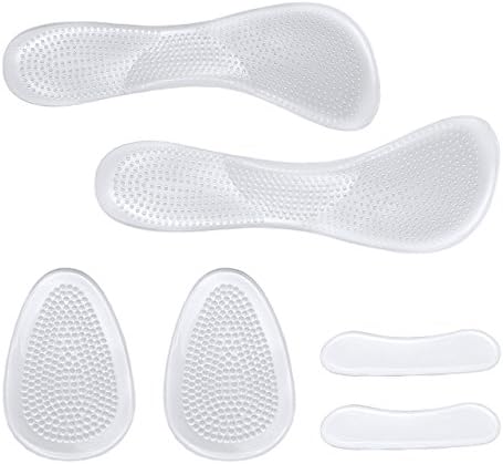 For Party or Work - Feet Pain Relief Gel Insoles - Multipack Set 6pcs - One Size Arch Support &amp; Ball of Feet Cushion &amp; Heel Grips