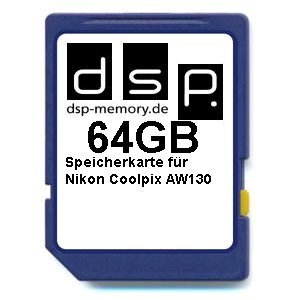 DSP Memory Z-4051557429789 64GB Ultra High Speed Speicherkarte für Nikon COOLPIX AW130 Digital Kamera