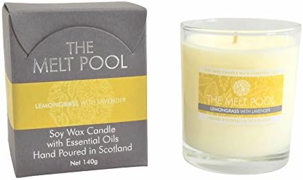Luxury Handmade Soy Wax Candle Scented with Essential Oils - Medium Tumbler - 30 hours - Lemongrass &amp; Lavender Candle