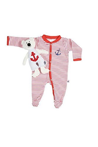 Preisvergleich Produktbild Hansekind Strampler Rot Gestreift Druck Anker Größe 50 / 56