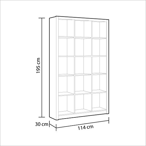 Habitdesign Estantería triple con cubo blanco suave y brillante– por furniture factor