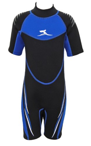 Kinder Neopren Shorty Größe 104 bis 164 Neoprenanzug in Schwarz Blau - 7