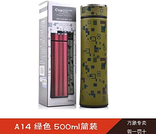 LKJH*Genuine Insulated Cup, lovely stylish and compact Creative portable water vacuum cups crisp office A14, Army Green