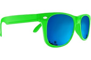 Mustavo Kids Childrens Blue Mirror Sunglasses Gloss Finish 100% UV400 Protection Fashion Glasses Fun Vibrant Colours For Ages 3-9 Years Old Boys Girls…